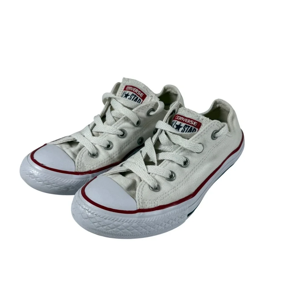 Converse Kids 13.5 Youth Chuck Taylor All Star Low Top White Canvas Sneakers